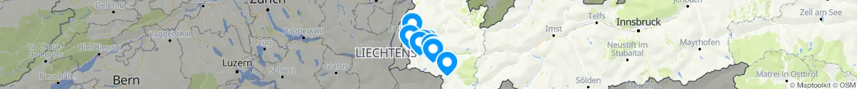Kartenansicht für Apotheken-Notdienste in der Nähe von Bürserberg (Bludenz, Vorarlberg)
